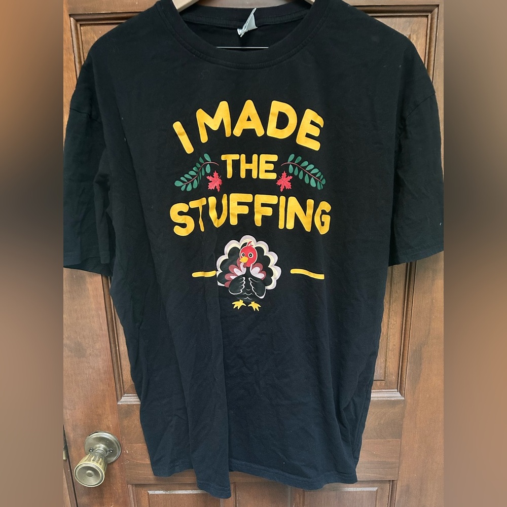 Silk Road Tees Thanksgiving I Made The Stuffing Black Graphic Tee. Size XL